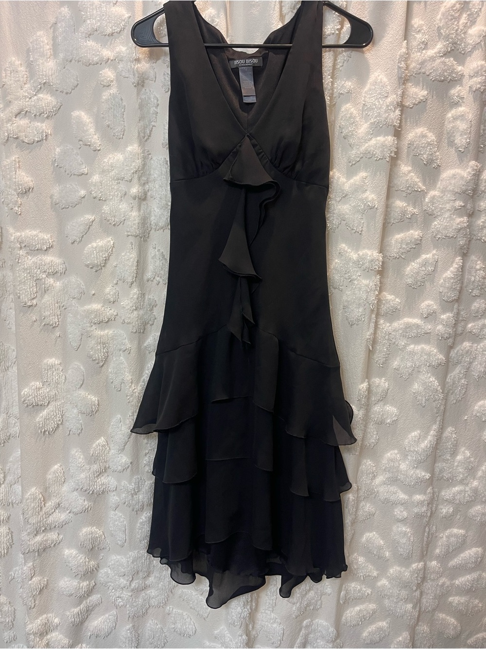 Y2K vintage Bisou Bisou Black ruffle midi dress